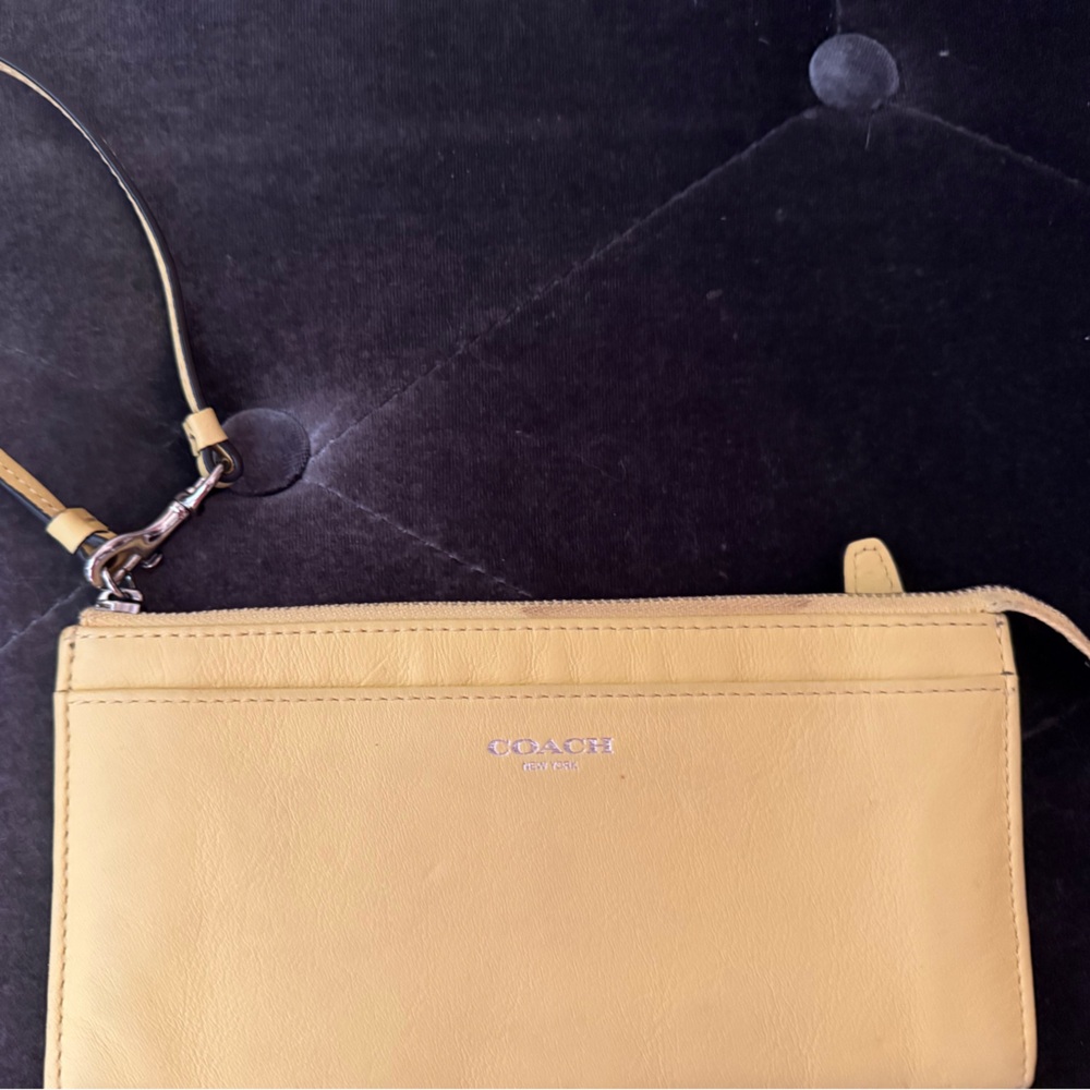 Coach Yellow Leather Wristlet